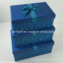 Diseño personalizado Flocaje cinta decorada papel caja de almacenamiento de regalo